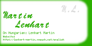 martin lenhart business card